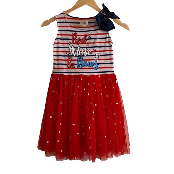Nickelodeon Jojo Siwa Stripes Patriotic Sleeveless Dress Size 10/12 Large - Picture 3 of 17